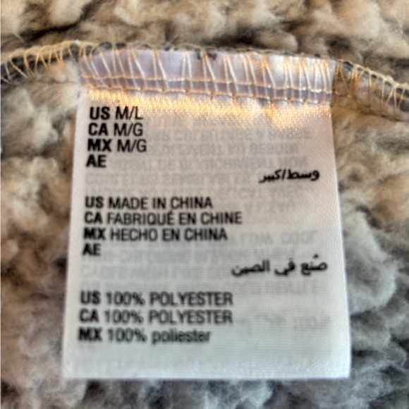 NWOT Charter Club Grey Shaggy Teddy Fleece Robe Tie Sweater Sleepwear Size M/L - Picture 6 of 8